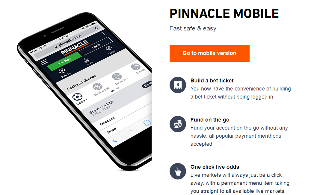 An image of the Pinnacle mobile page image