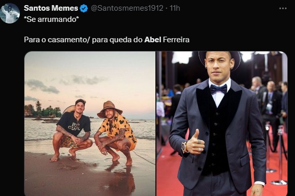 Mesmo na Série B, os santistas aproveitaram para tirar uma onda com o Palmeiras de Abel