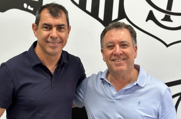 O técnico Fábio Carille e o presidente Marcelo Teixeira