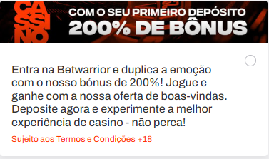 Bônus da Betwarrior