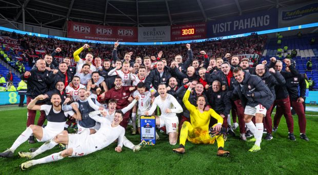 Seleção polonesa celebra classificação à Euro 2024