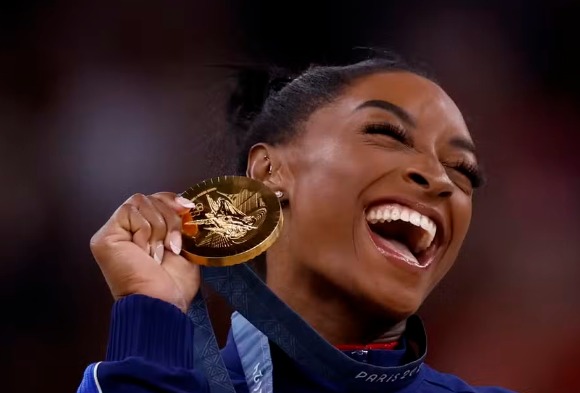 Lenda da ginasta, a norte-americana Simone Biles terminou Paris 2024 com três ouros e uma prata