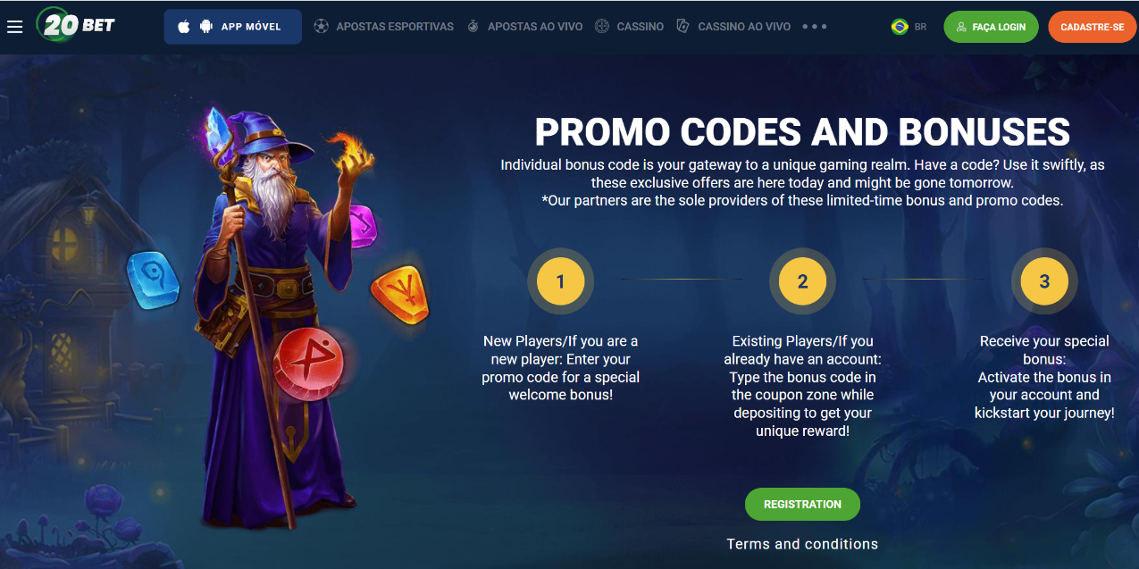 Bônus e promoções da 20Bet