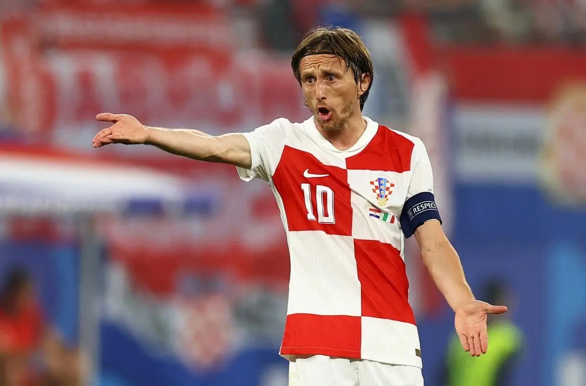 Luka Modric no jogo da Croácia contra a Itália