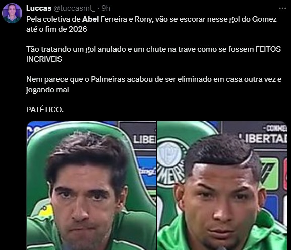 Muitas críticas ao Palmeiras de Abel Ferreira