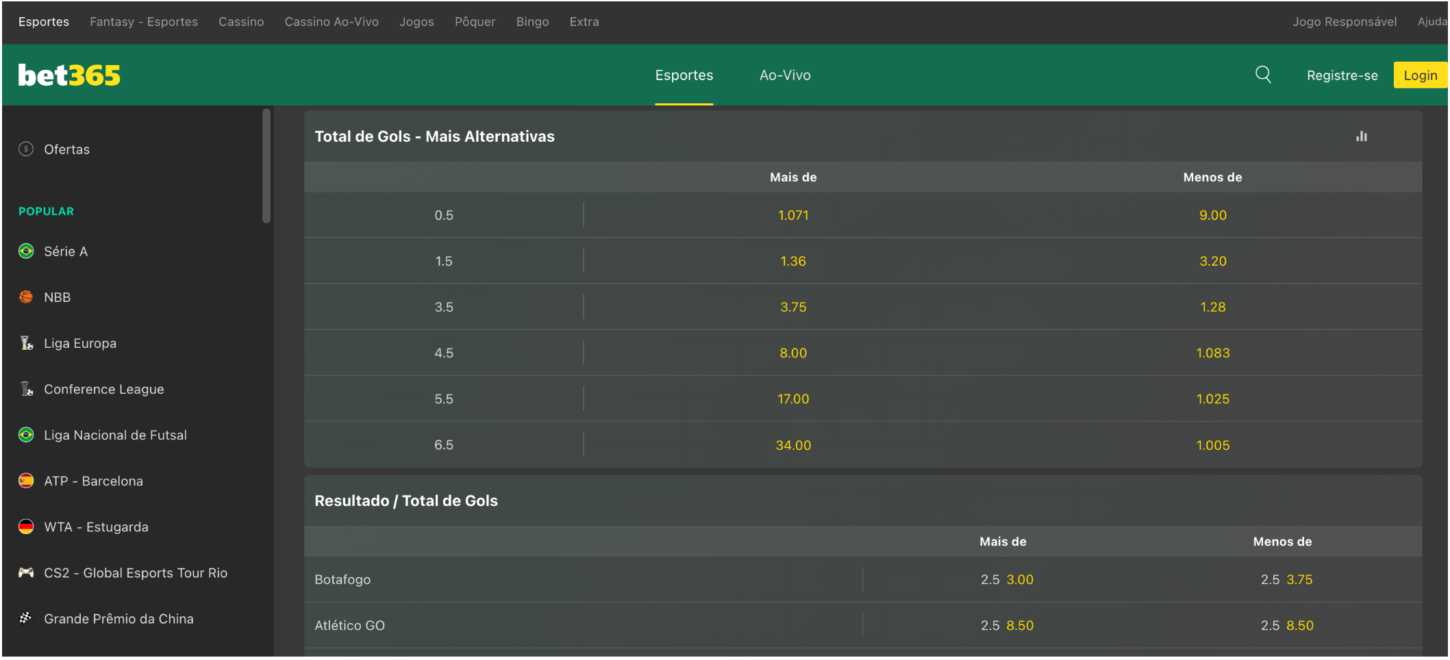 Bet365 versão Desktop