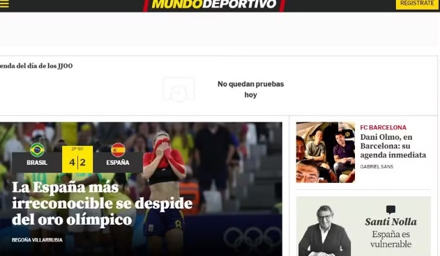 Mundo Desportivo: "Espanha irreconhecível se despede do ouro olímpico"