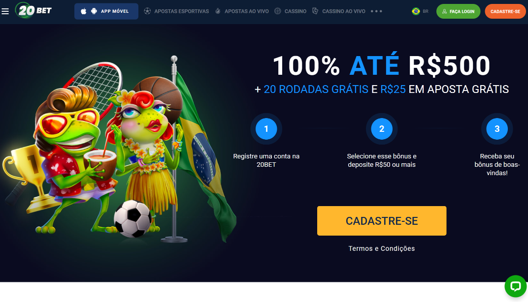 Bônus e promoções da 20Bet