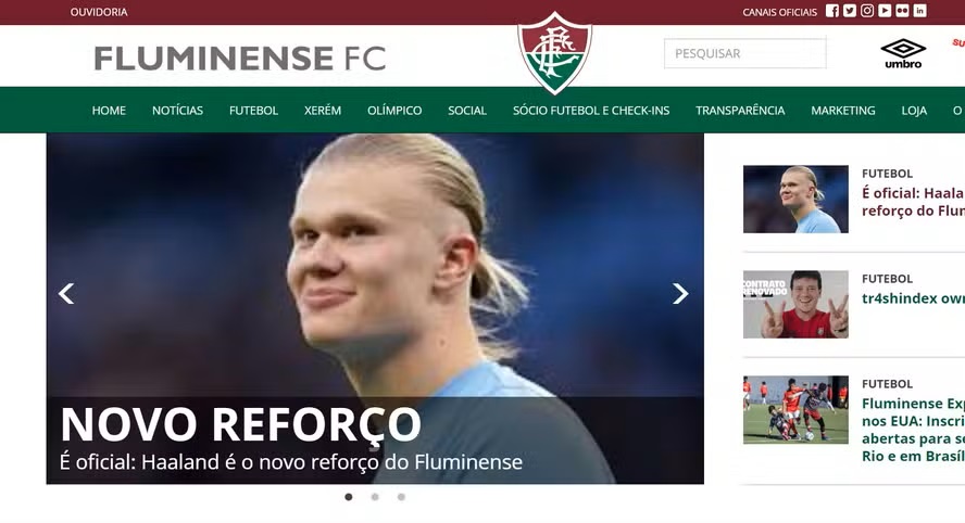 Erling Haaland é o novo reforço do Fluminense