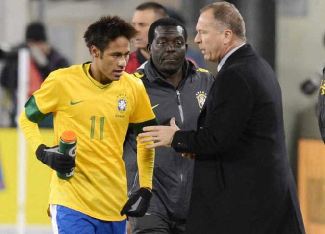 Neymar Jr e Mano Menezes na Seleção Brasileira