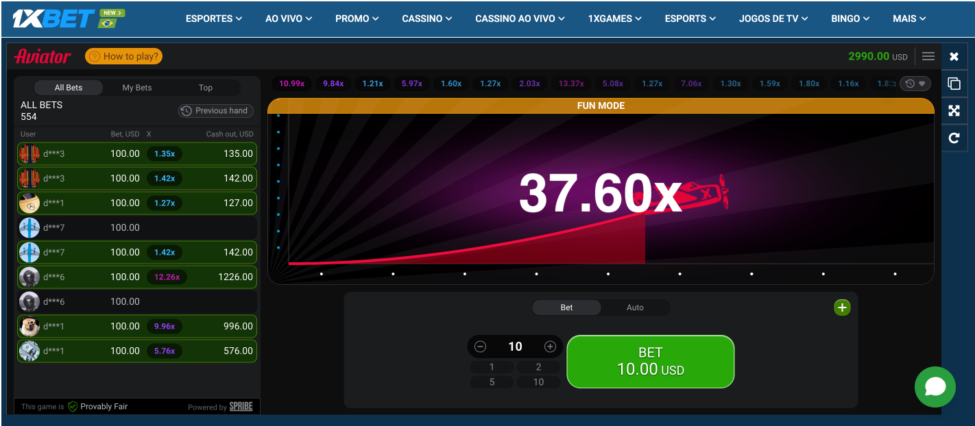 1xBet versão desktop