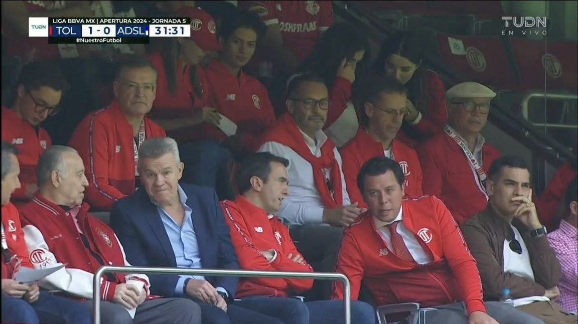 Javier Aguirre presente en el Toluca vs San Luis