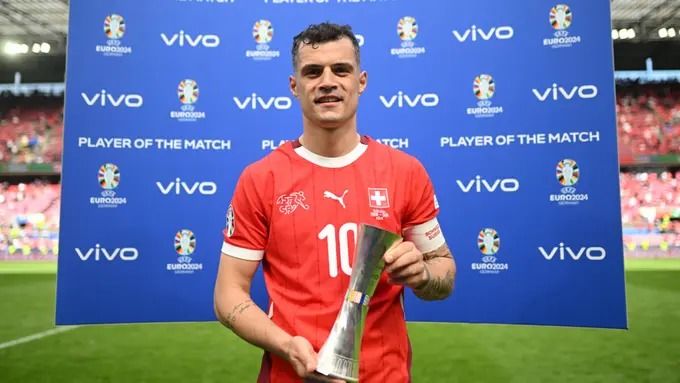 Xhaka Named Best Player In Switzerland vs Hungary Match At Euro 2024