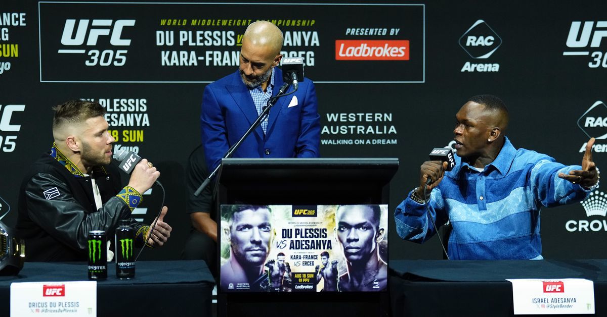 Du Plessis Mocks Israel Adesanya for Crying at Press Conference