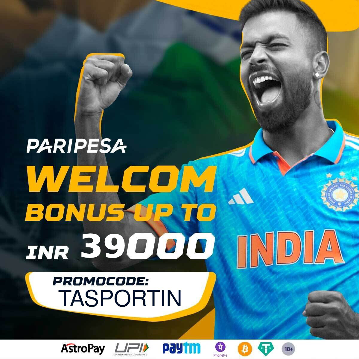 Paripesa India Promo Code: TASPORTIN ~ 130% Bonus up to 39,000 INR