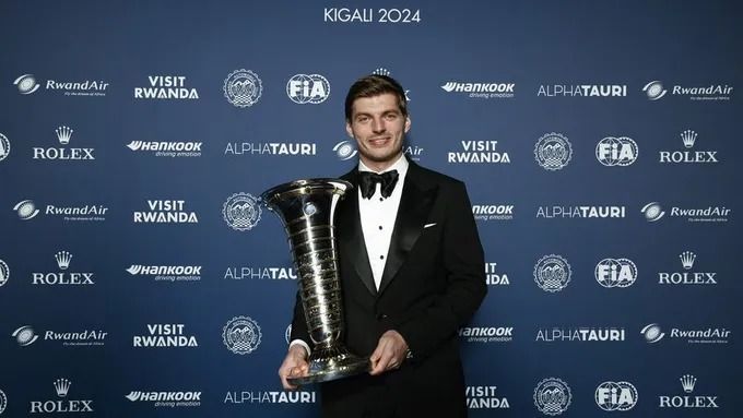 Verstappen Receives Trophy for Winning the 2024 Formula 1 Season