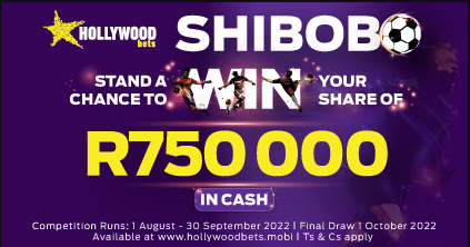 Hollywoodbets Shibobo R750,000 Cash Bonus