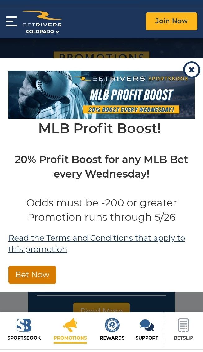 Betrivers 20% MLB profit boost every wednesday