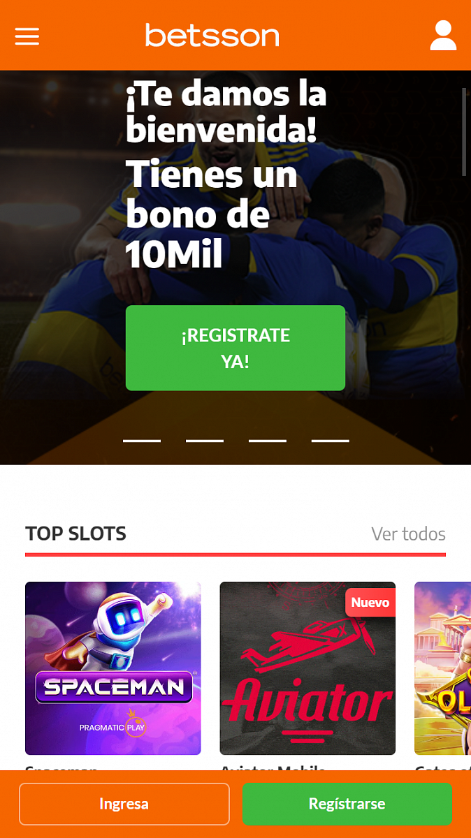 Sección de casino de Betsson, juegos y aviator