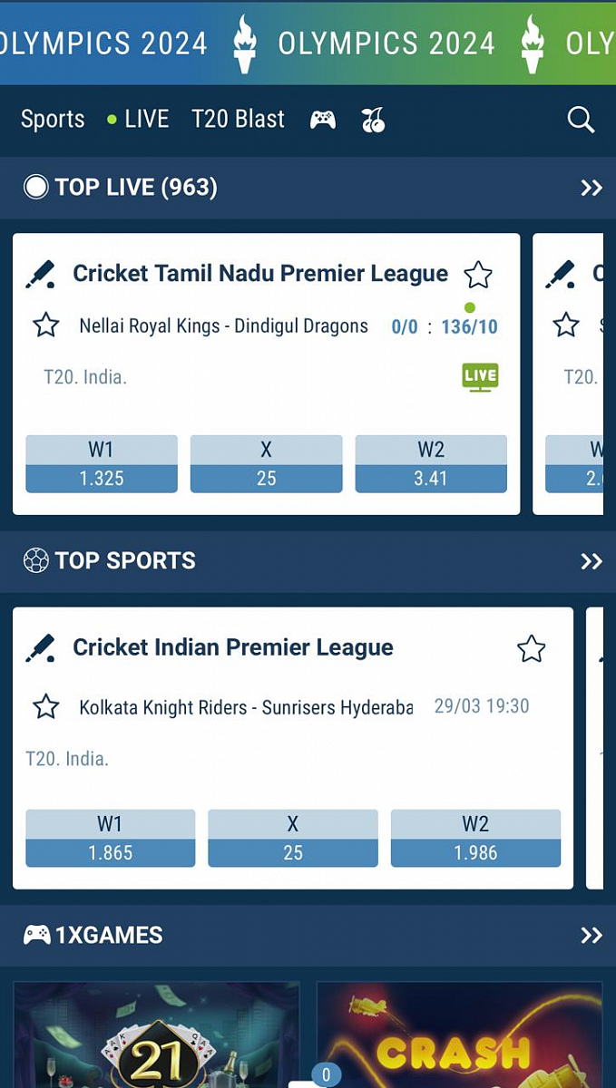 1xBet mobile app for android