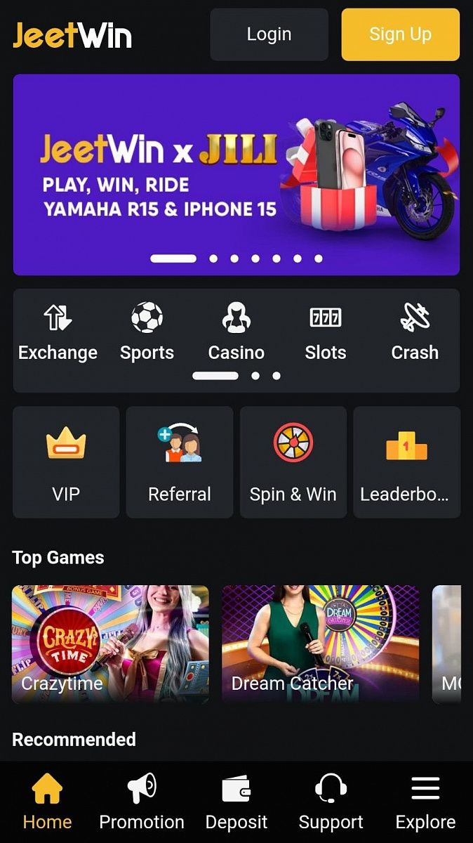 Jeetwin casino Mobile App version 