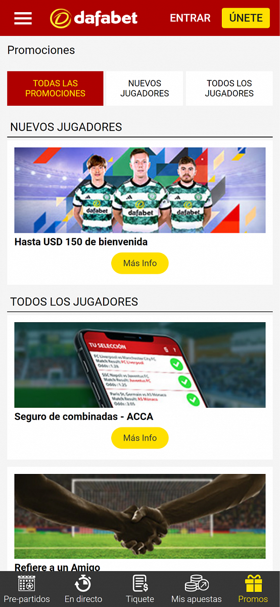 Aplicación de Dafabet