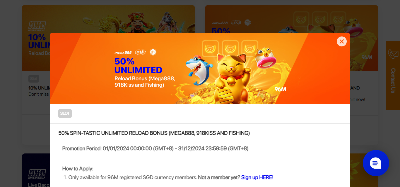 96M Asia Unlimited Bonus 50%