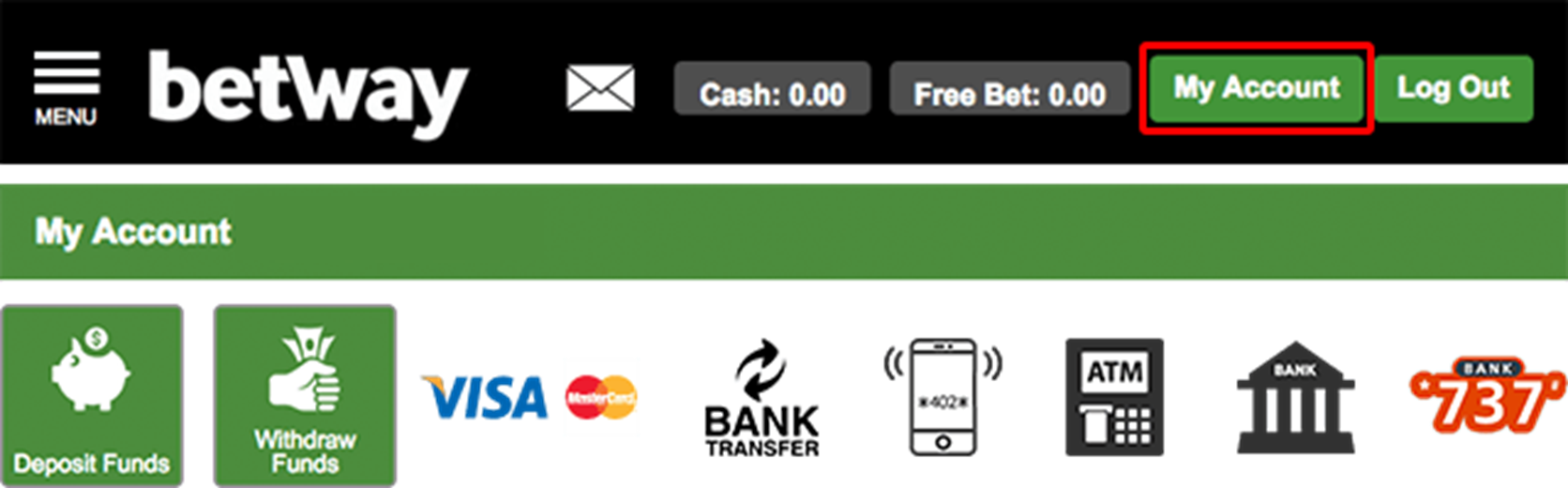 Popular Betway deposit Methods