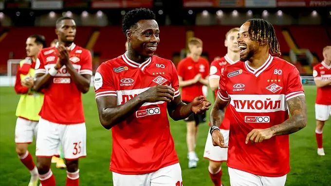 Quincy Promes and Theo Bongonda. Photo: FC Spartak