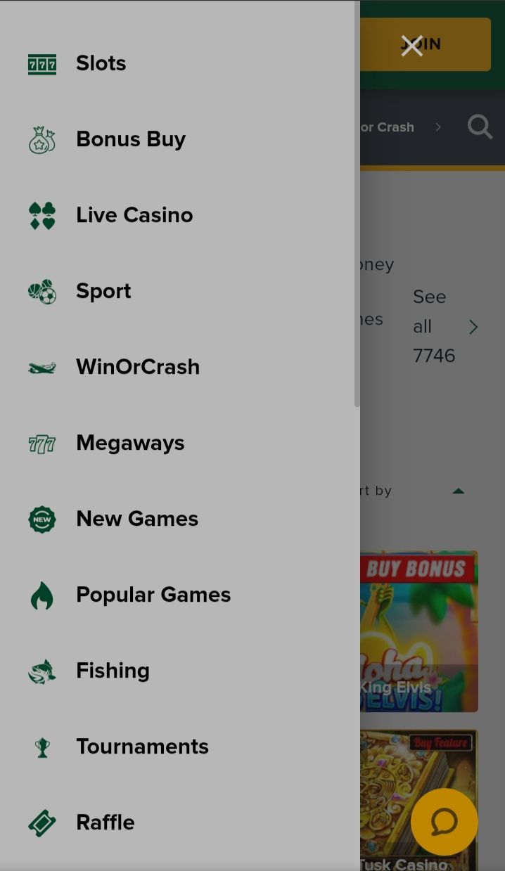 Tusk Casino mobile version