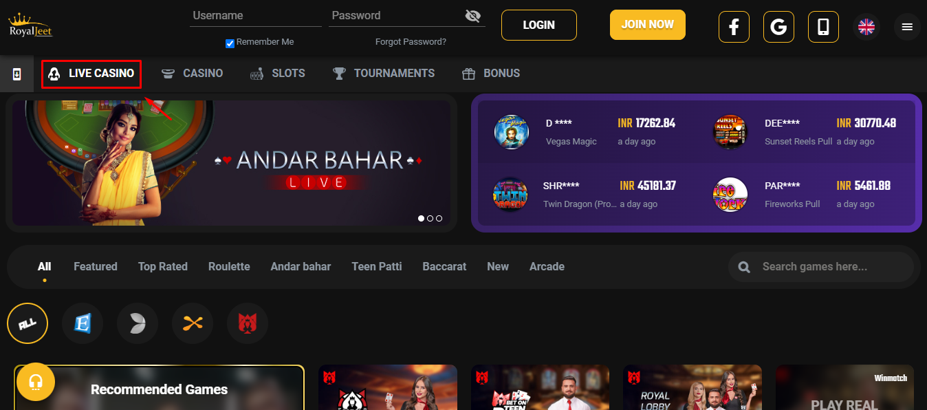 Royaljeet Live Casino