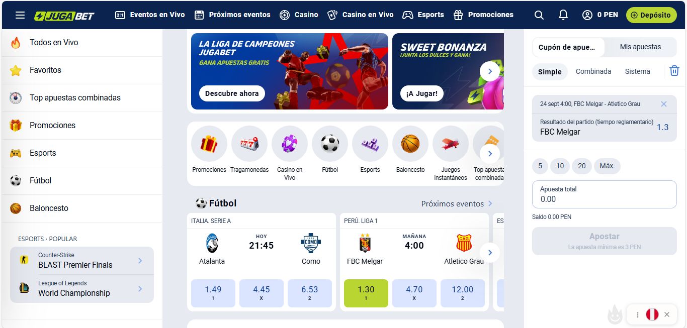 Cómo apostar en Jugabet Perú casa de apuestas online.