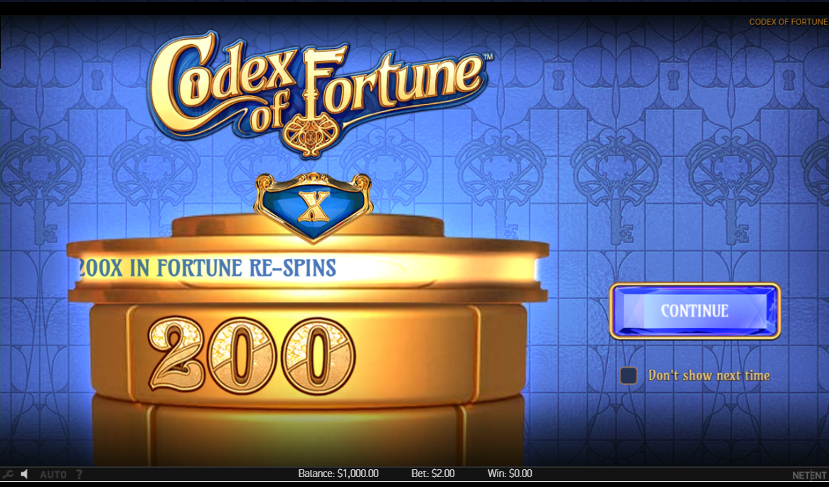 Codex Fortune payout slot