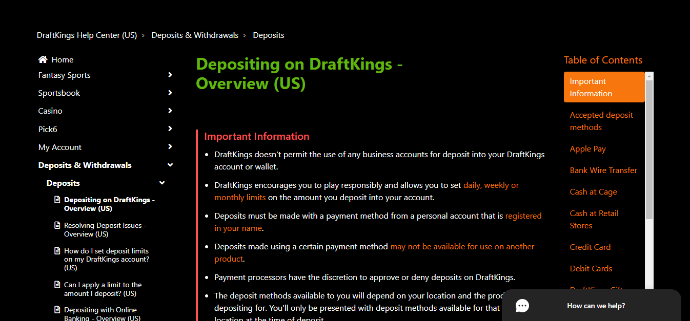 Draftkings Deposit