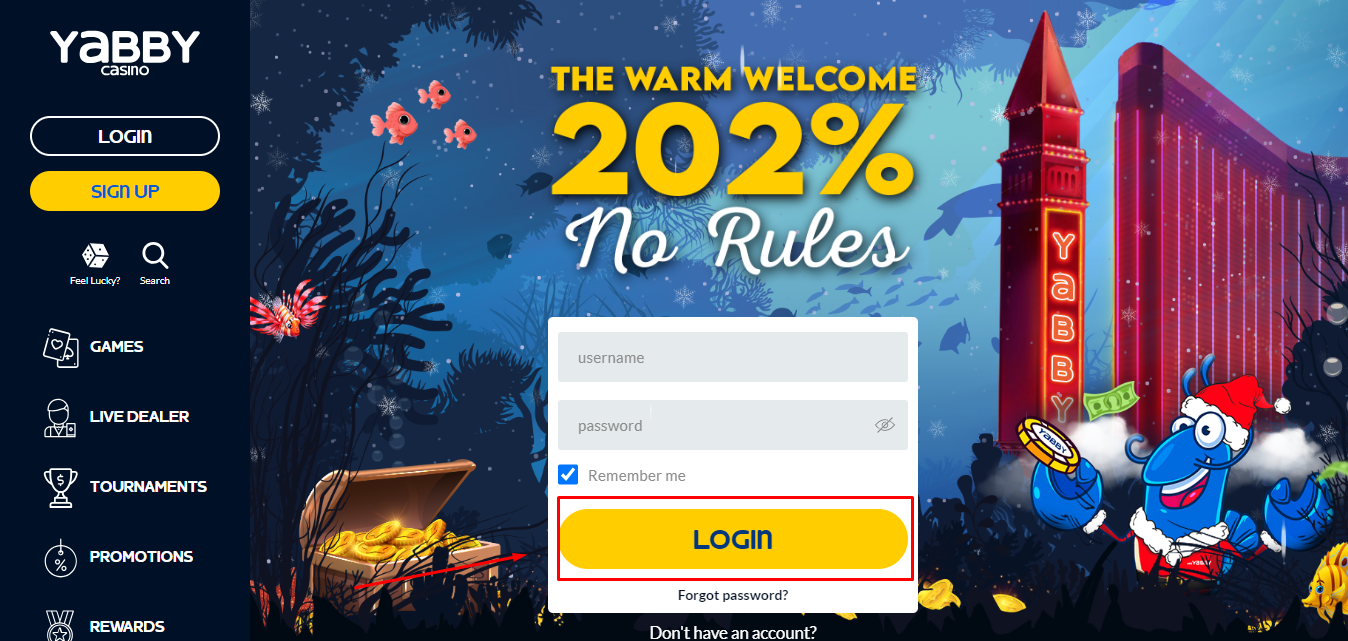 Yabby Casino Login