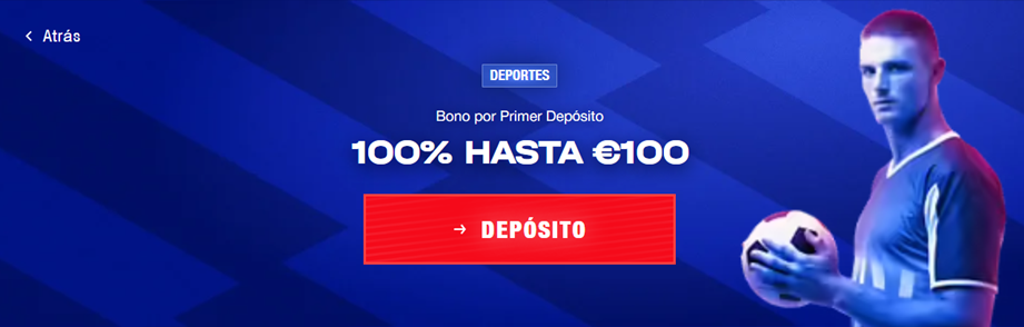 Oferta de bienvenida de hasta 100 EUR para deportes