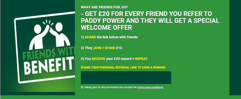 PaddyPower Refer a Friend Bonus