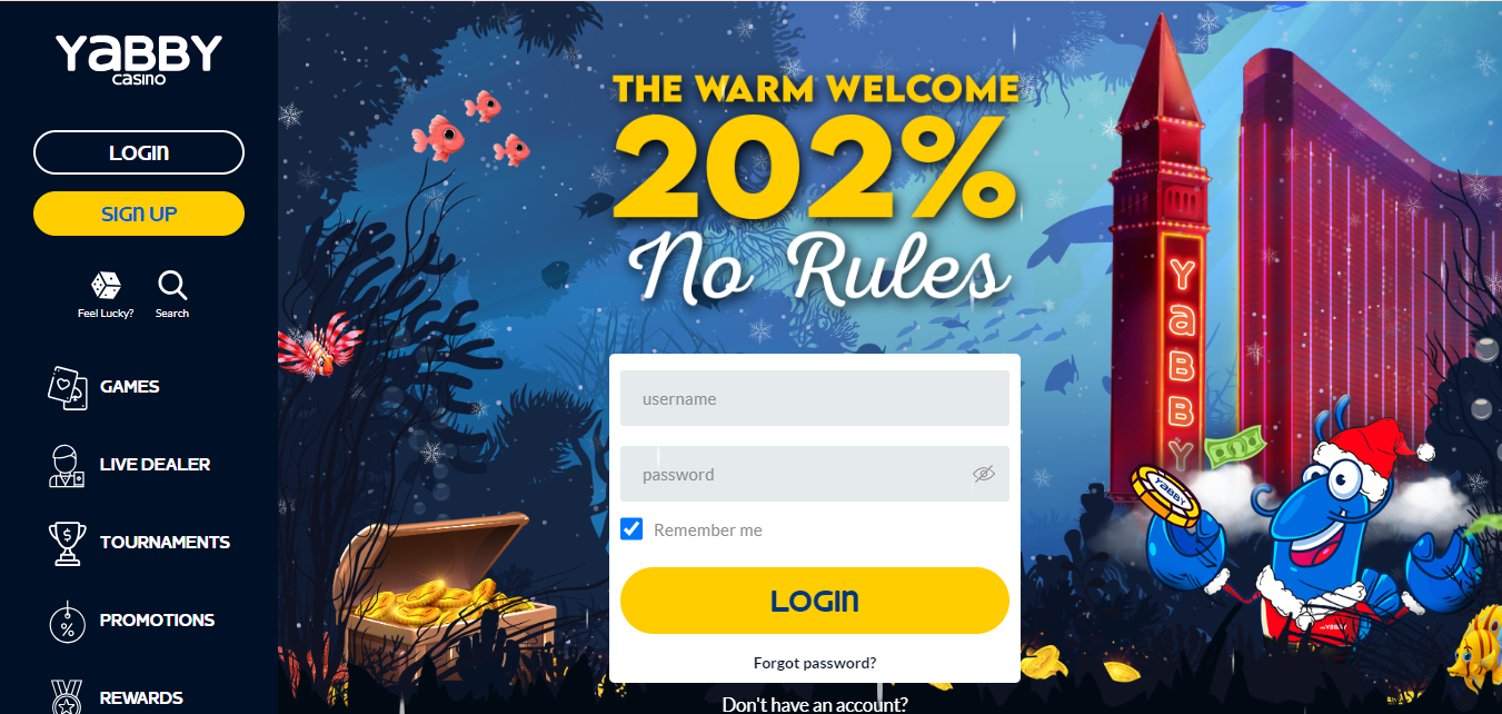 Yabby Casino Login