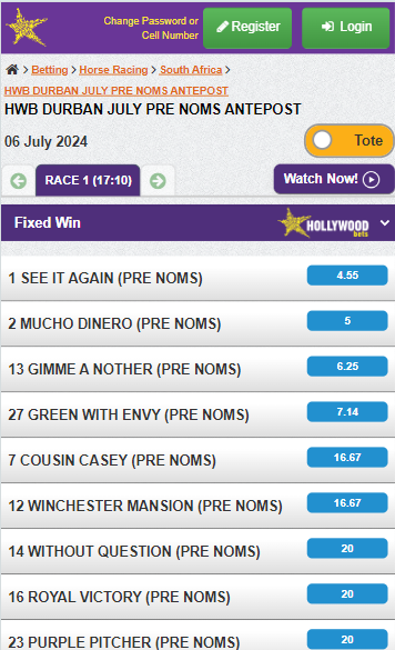 Hollywoodbets Mobile Version Image