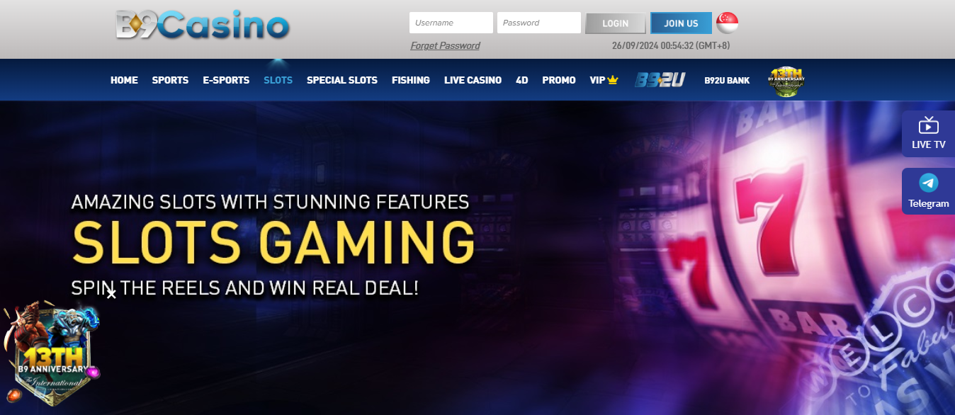 B9Casino Online Slots in Singapore