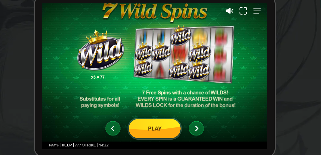 the wild spins in the 777 Strike demo slot