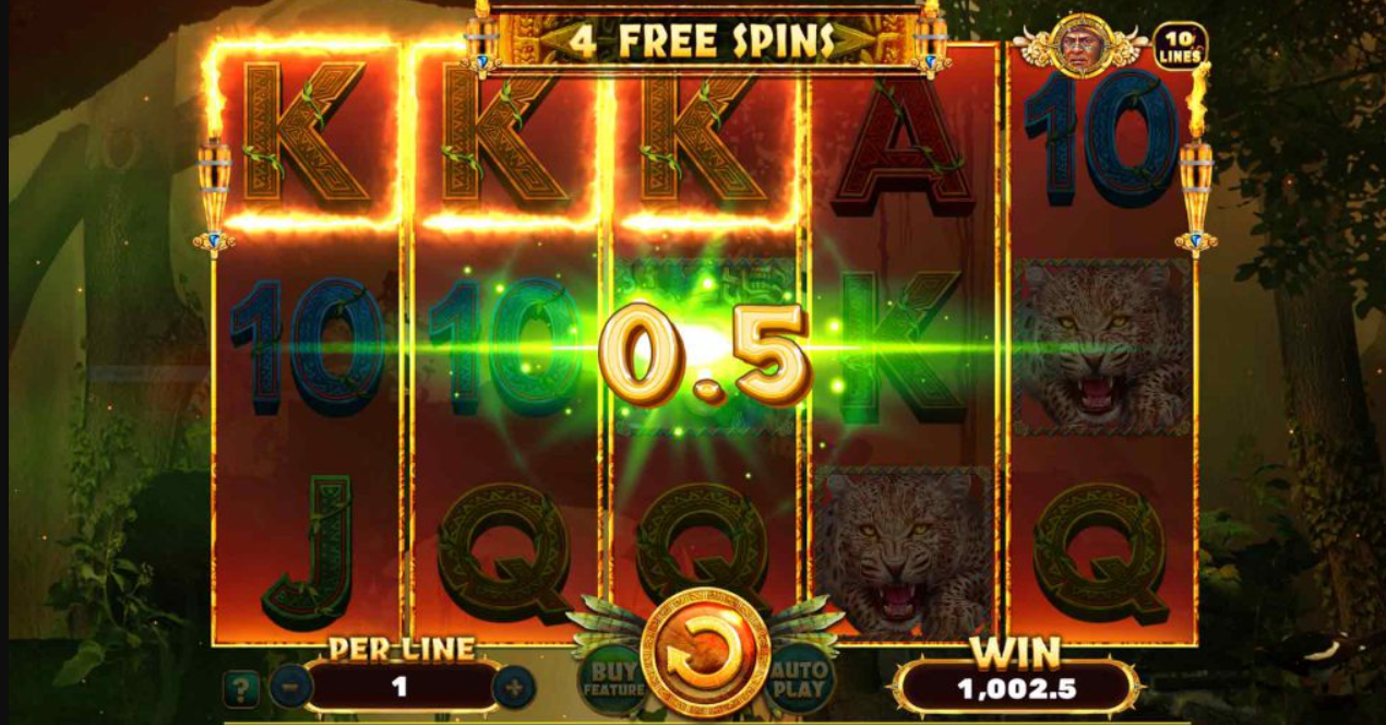 An image showing the free spins round in the Book of Tribes Slot