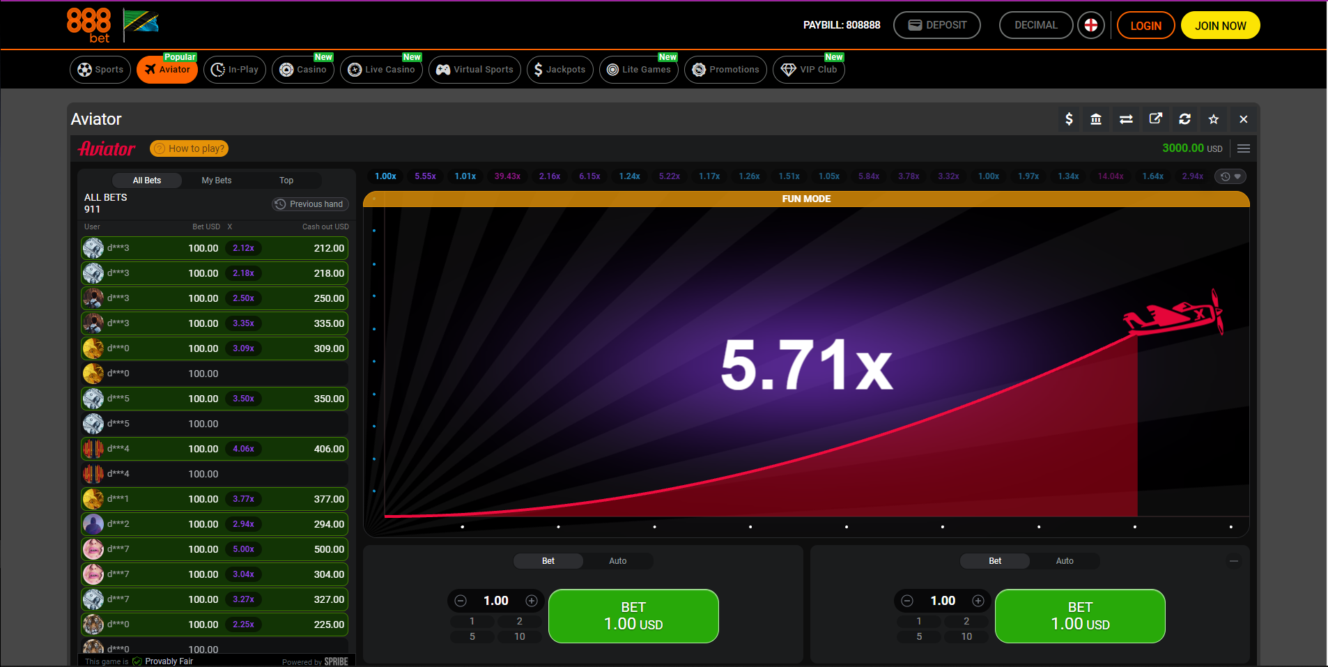 SportingBet Aviator gameplay