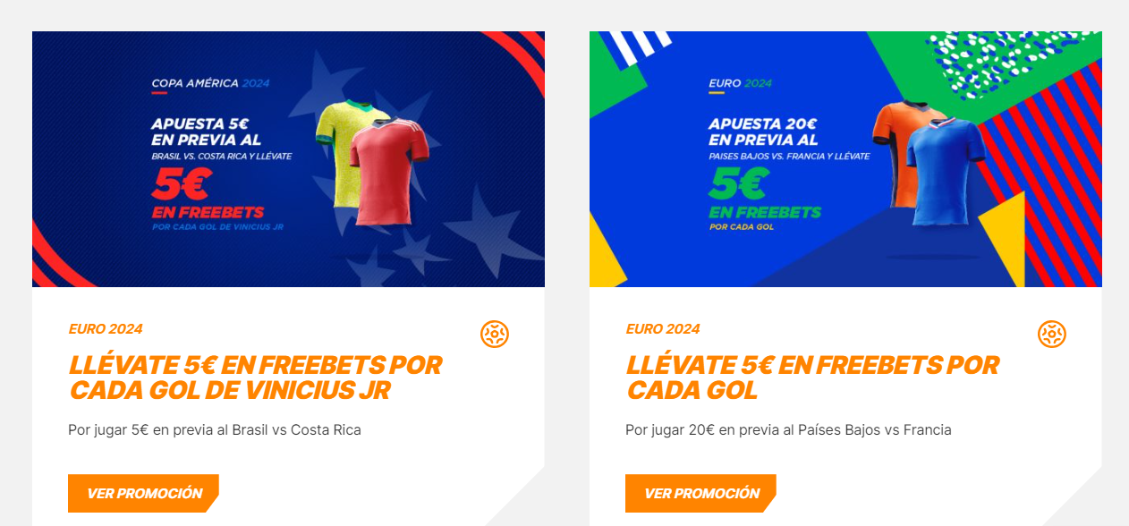 Sección de promociones deportivas  Kirolbet España casa de apuestas