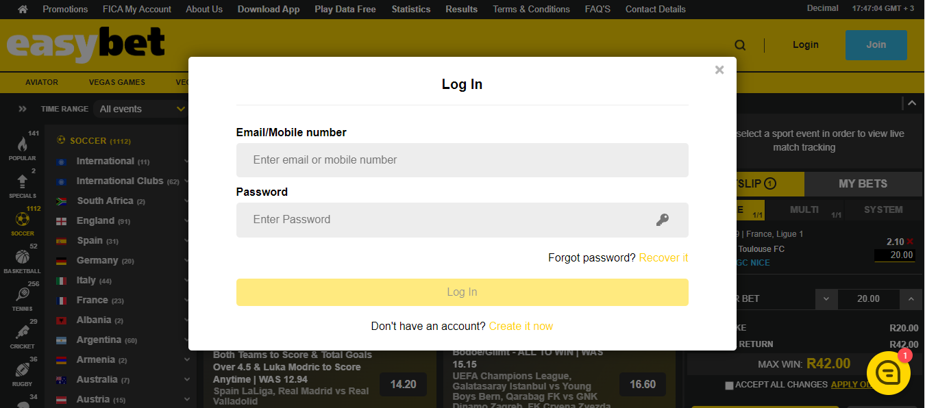 Easybet Login