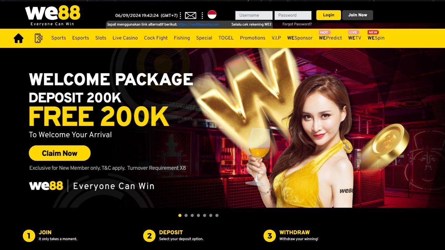 WE88 Indonesia Homepage