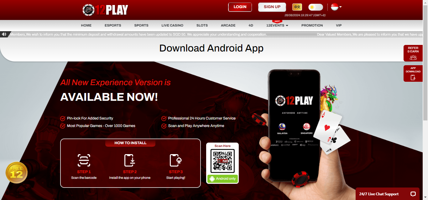 12Play Asia Mobile Casino App