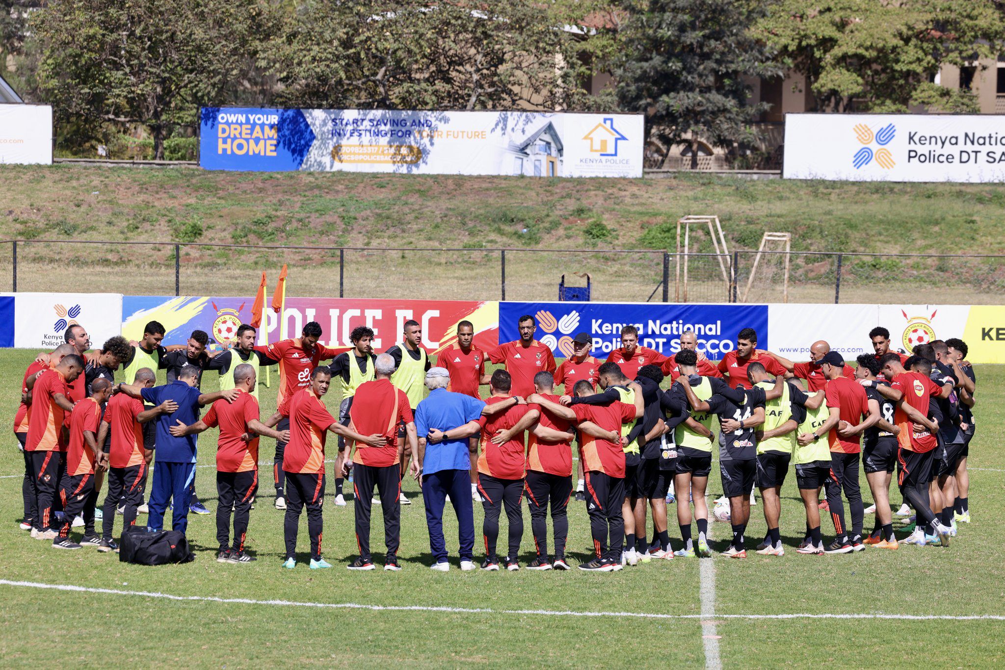 Al Ahly players training in Nairobi