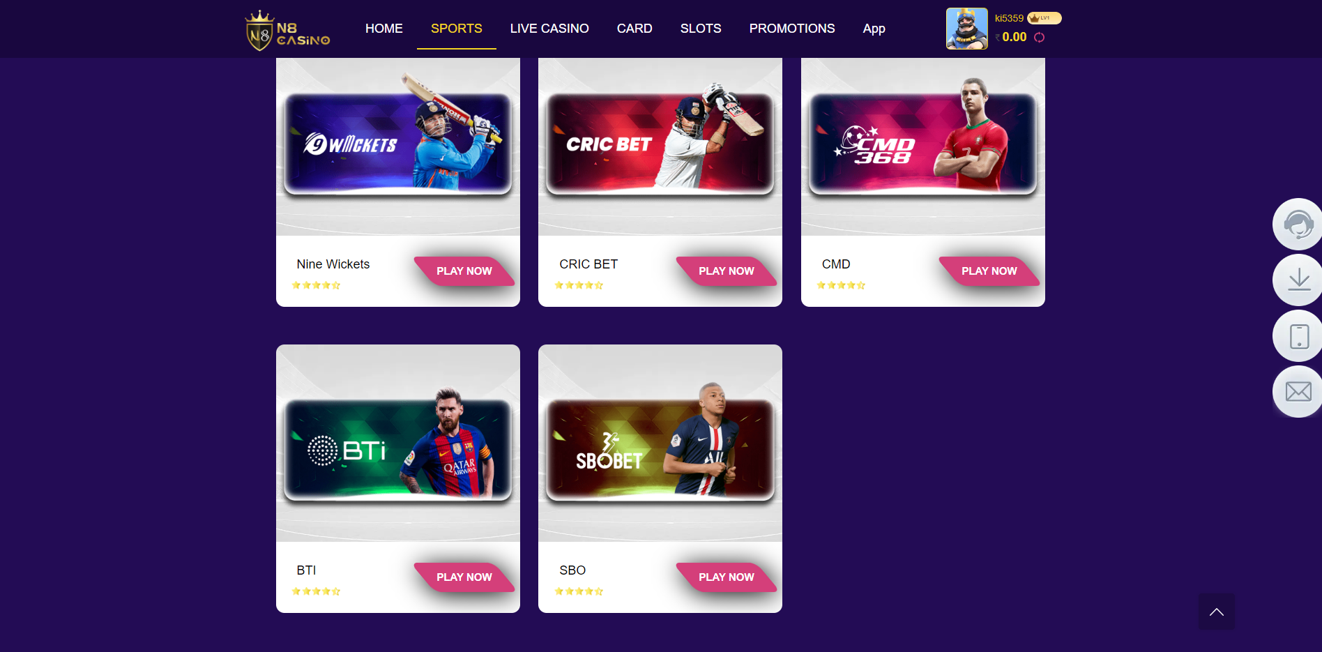 N8 Sports betting