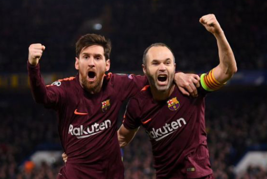 Lionel Messi y Andrés Iniesta.